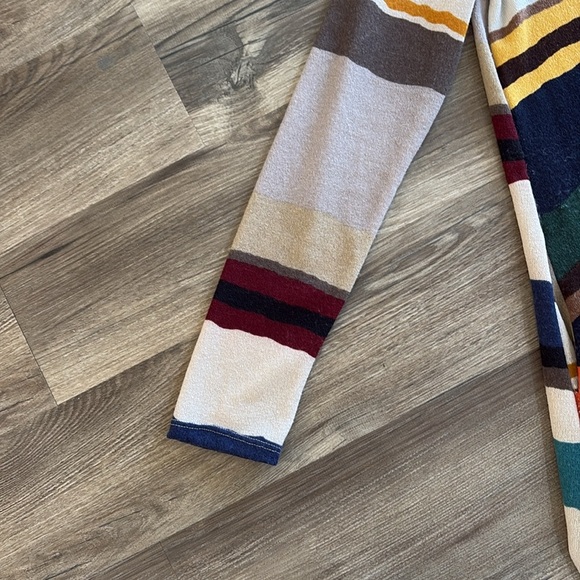 Gorilla Cat Women's Medium‎ Tunic Top or Short Dress Tan Burgundy Stripe Retro - Picture 4 of 9